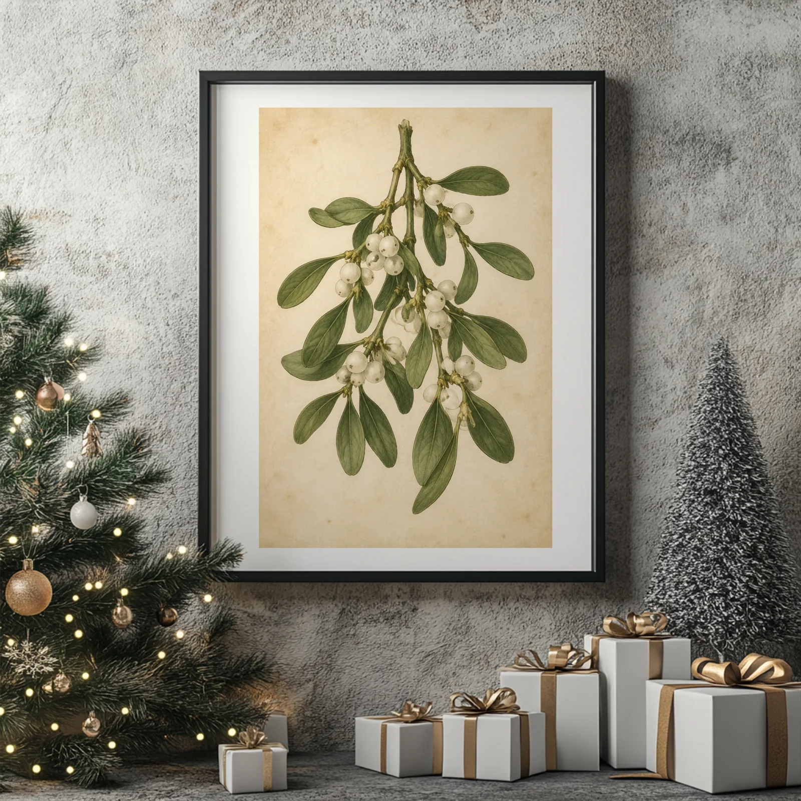 Vintage Christmas Botanicals printable wall art